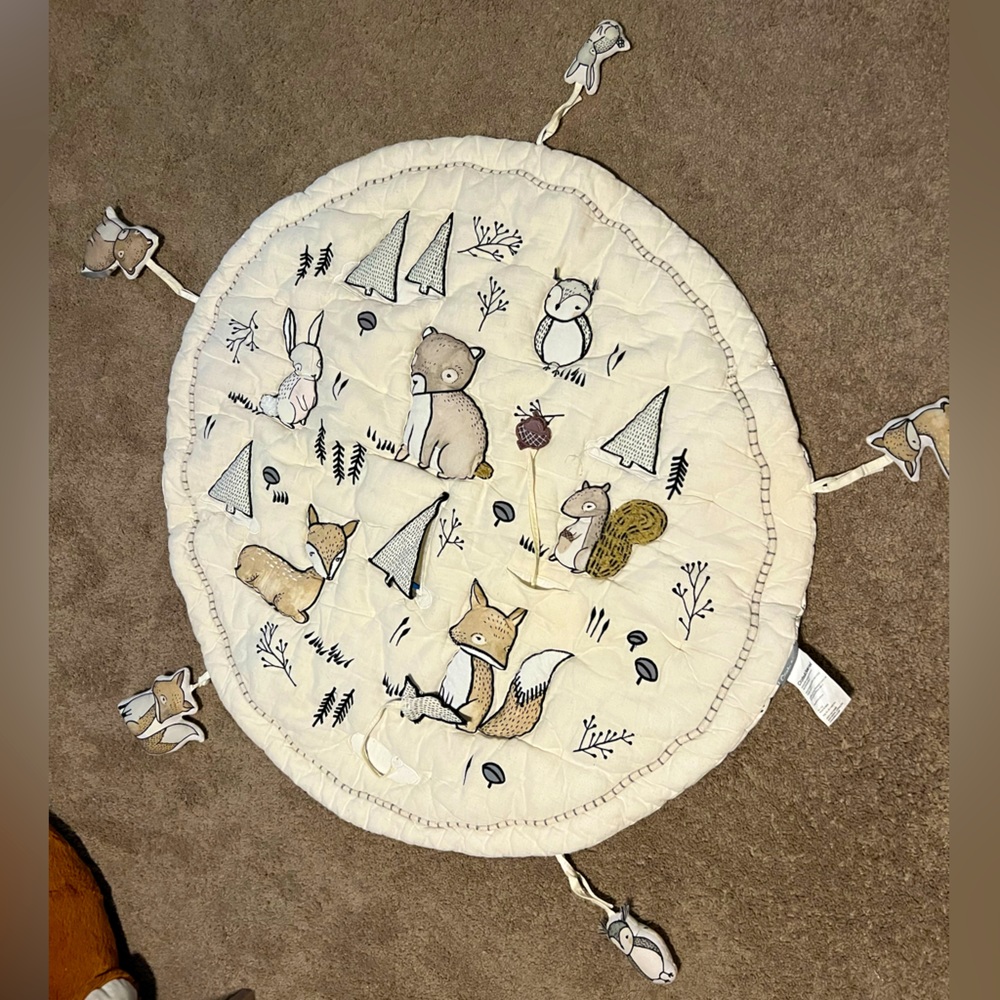 Crate and barrel woodland creatures activity mat